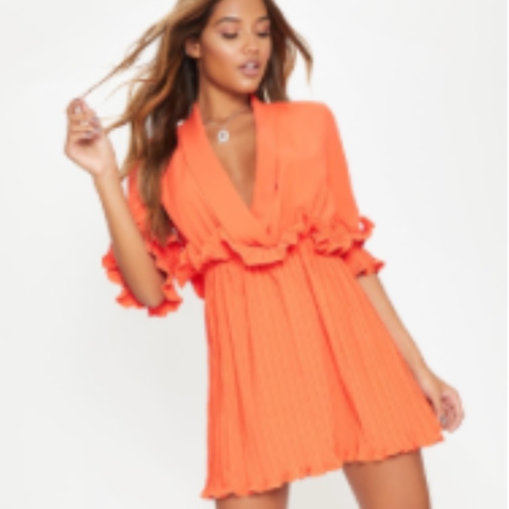 Pleated Skater Dress